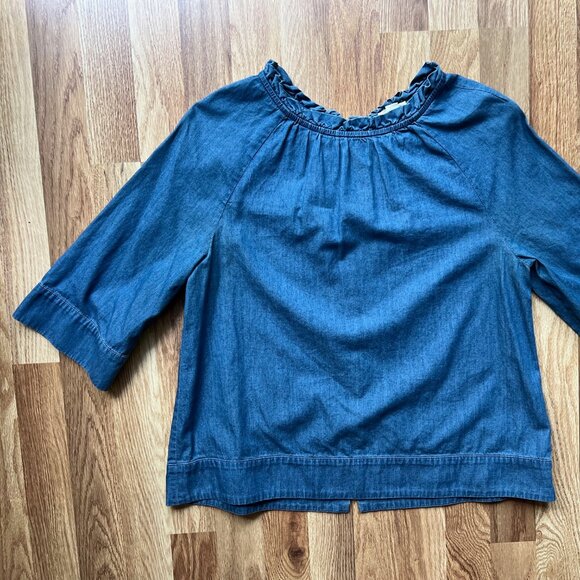 J. Crew Button Back Denim Shirt - Picture 1 of 10